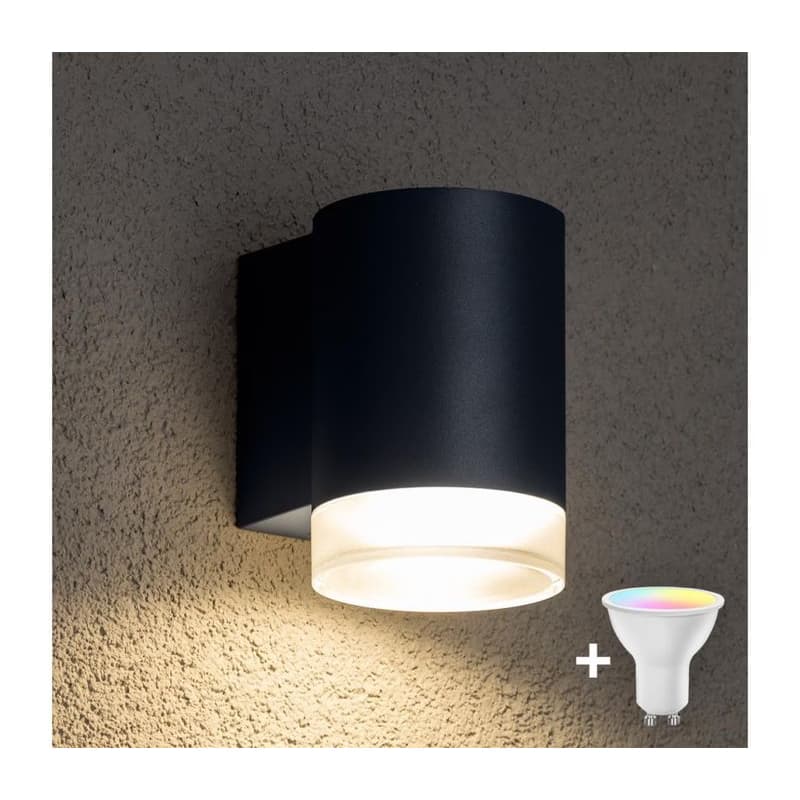Brilagi -LED RGBW vonkajšie nástenné svietidlo MATERA 1xGU10/4,8W/230V antracit IP54 BG0977+AI2382 1