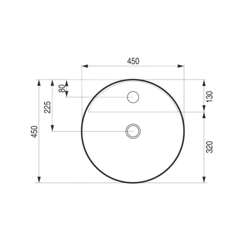 HOPA - Umývadlo na dosku PIEGO - Rozmer A - 45 cm, Rozmer C - 11 cm OLKLT3220 2