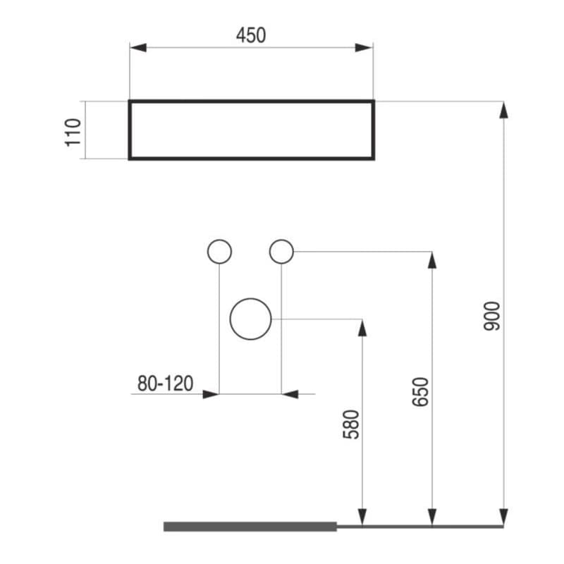 HOPA - Umývadlo na dosku PIEGO - Rozmer A - 45 cm, Rozmer C - 11 cm OLKLT3220 3