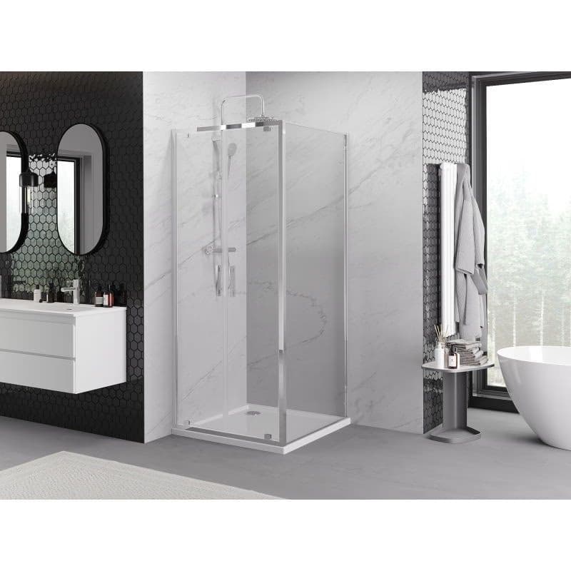 MEXEN/S - Exo sprchovací kút dvere krídlové 90 x 90, transparent, chróm 8182-090-090-01-00 2