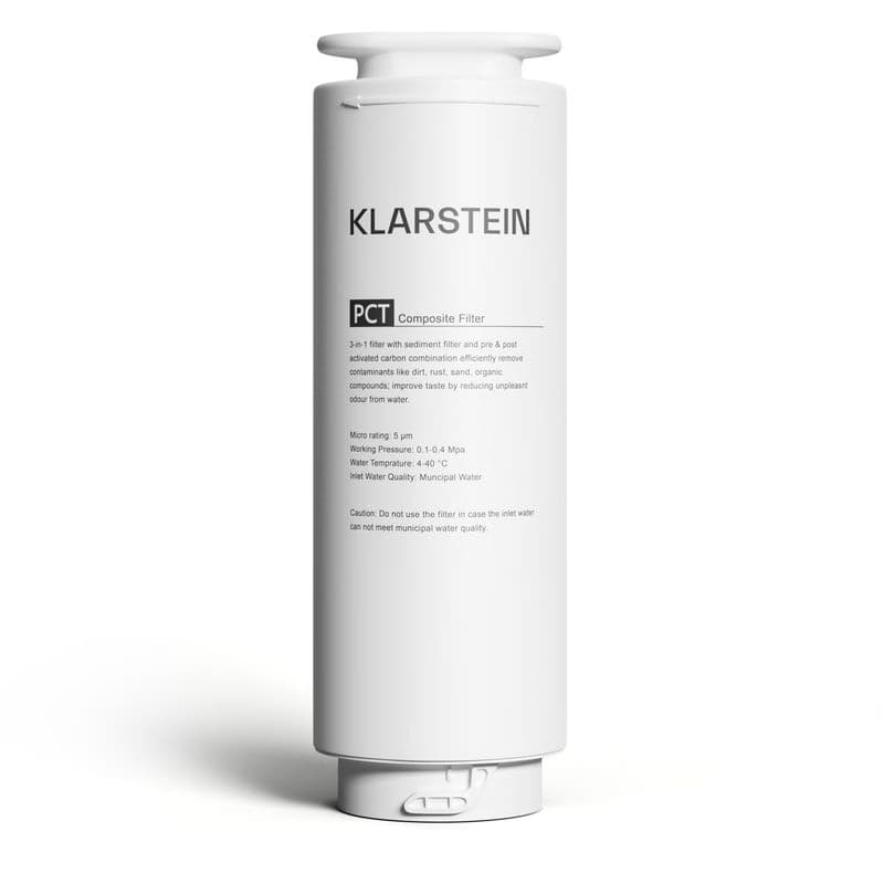 Klarstein PureLine PCT filter, príslušenstvo, náhradný filter, 3-stupňový: sedimentačný/ pred-/post- uhlíkový 1