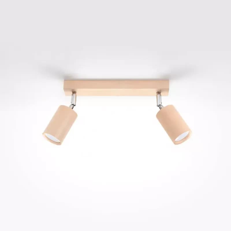 Nástenná lampa Rinne 2 prírodné drevo