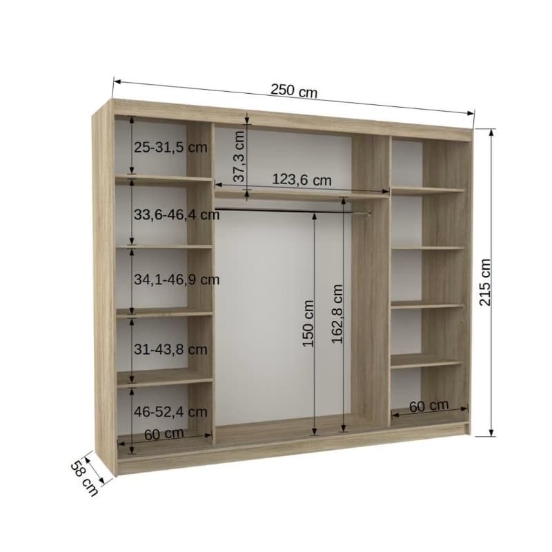 ArtAdrk Šatníková skriňa SALTO | biela 250 cm 4