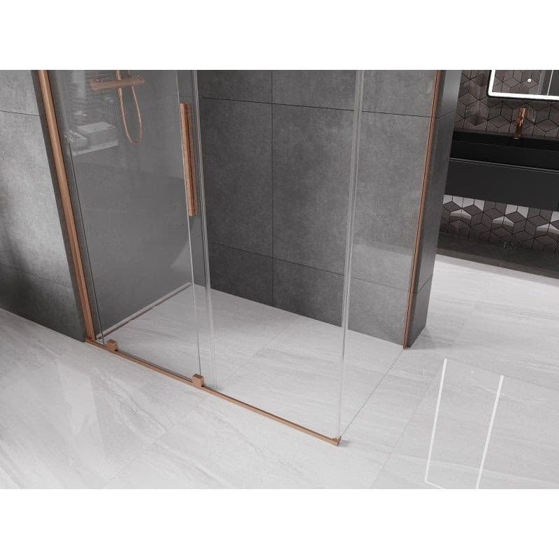 MEXEN/S - Velár sprchovací kút 150 x 80, transparent, kartáčovaná meď 871-150-080-01-65 2