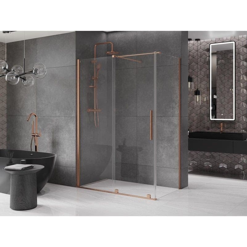 MEXEN/S - Velár sprchovací kút 150 x 80, transparent, kartáčovaná meď 871-150-080-01-65 4