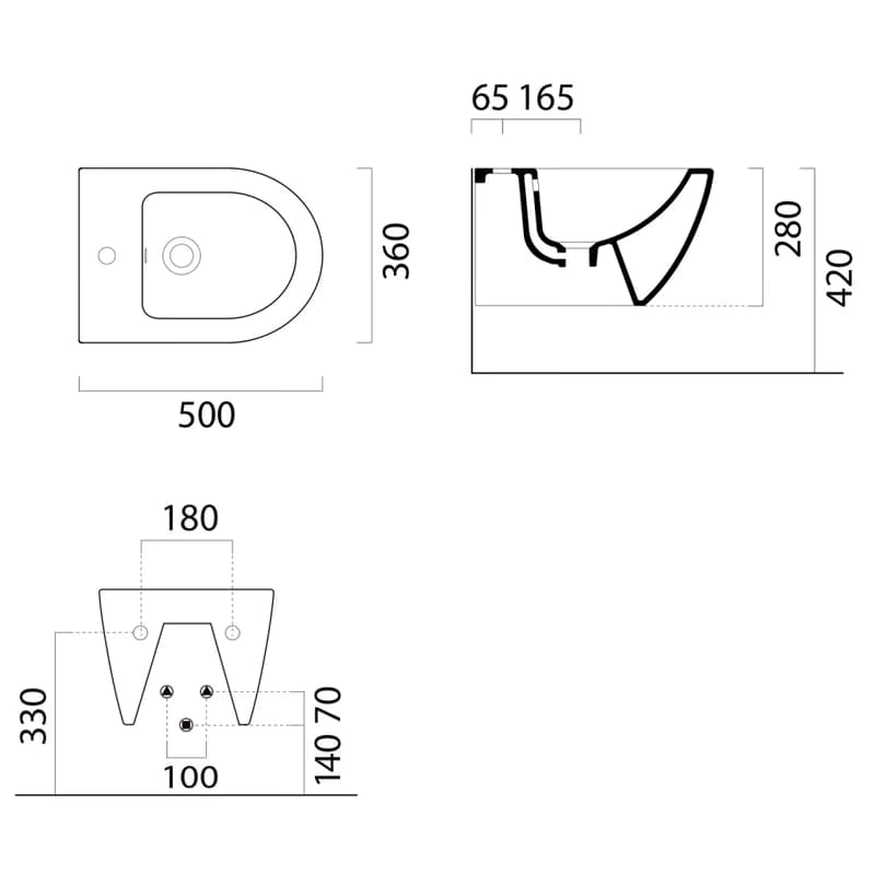 GSI - PURA bidet závesný 36x50cm, biela ExtraGlaze 8864111 5