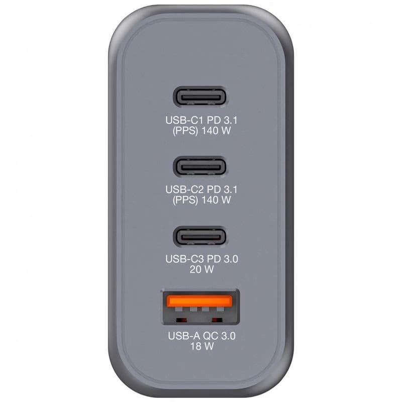 VERBATIM GaN Nabíjačka do siete GNC-240, 240W, 3x USB-C, 1x USB 5