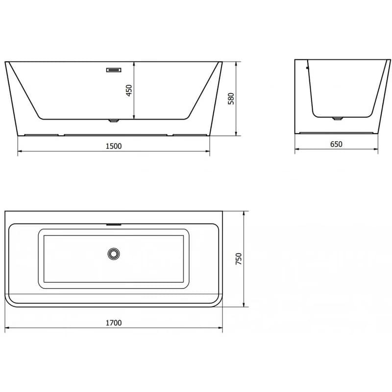MEXEN - Volta voľne stojaca vaňa 170 x 75 cm biela bez krytu prepadu a zátky 51131707500-SS 3