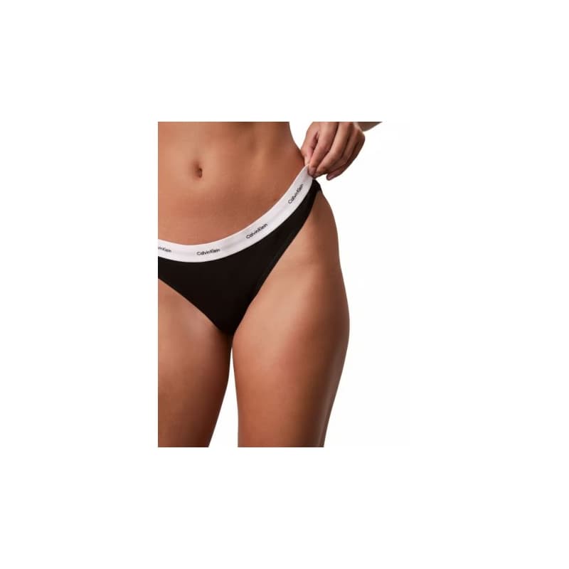 Dámske nohavičky CALVIN KLEIN Thong Cotton Stretch Rib black