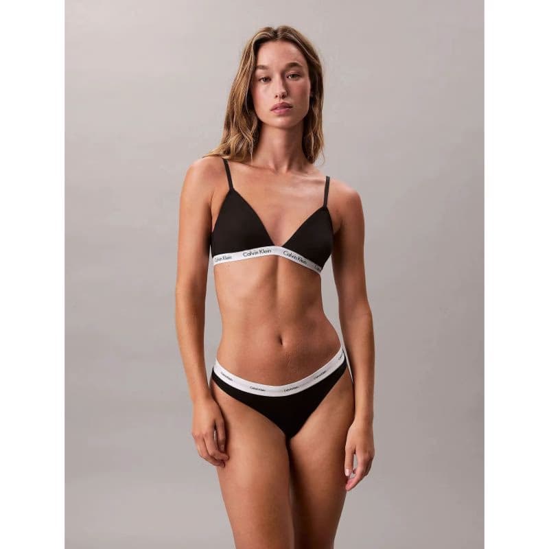Dámske nohavičky CALVIN KLEIN Thong Cotton Stretch Rib black 2