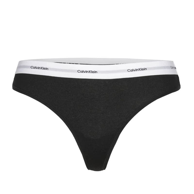 Dámske nohavičky CALVIN KLEIN Thong Cotton Stretch Rib black 6
