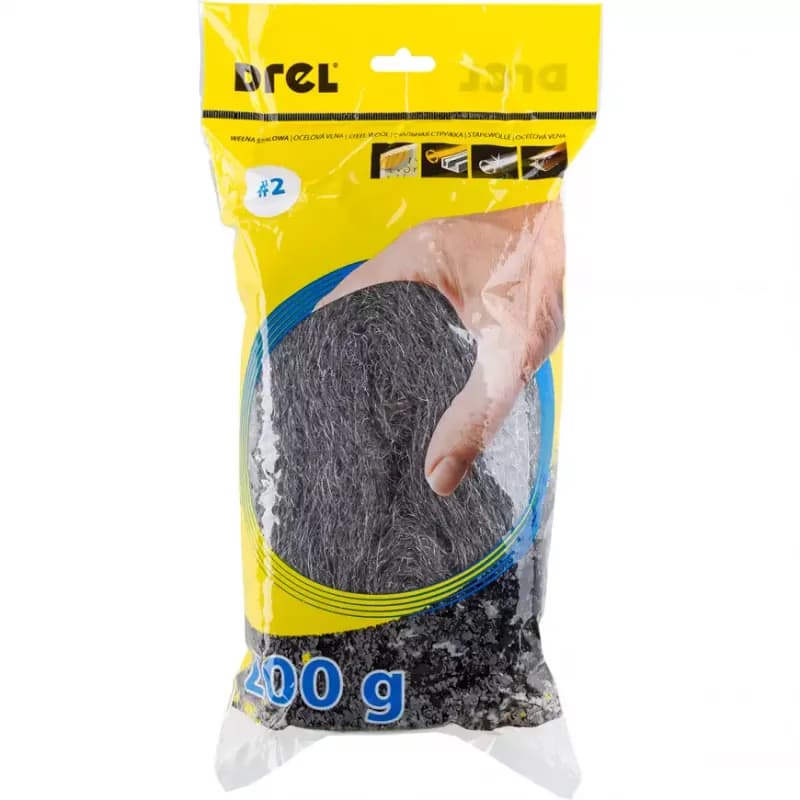 Oceľová brúsna vlna, P 2, 200 g, Drel 1