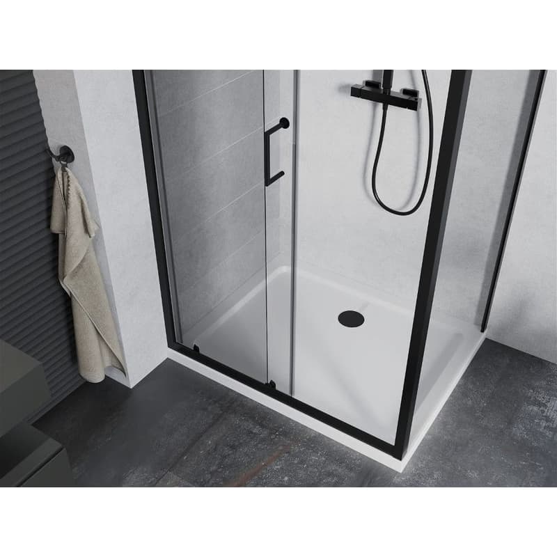 MEXEN/S - Apia Sprchovací kút 100x80, transparent, čierna + vanička so sifónom 840-100-080-70-00-4010B 5