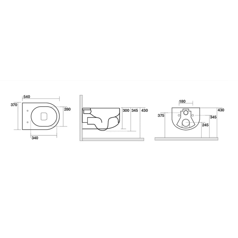 KERASAN - FLO závesná WC misa, Rimless, 37x54cm, biela 311101 5