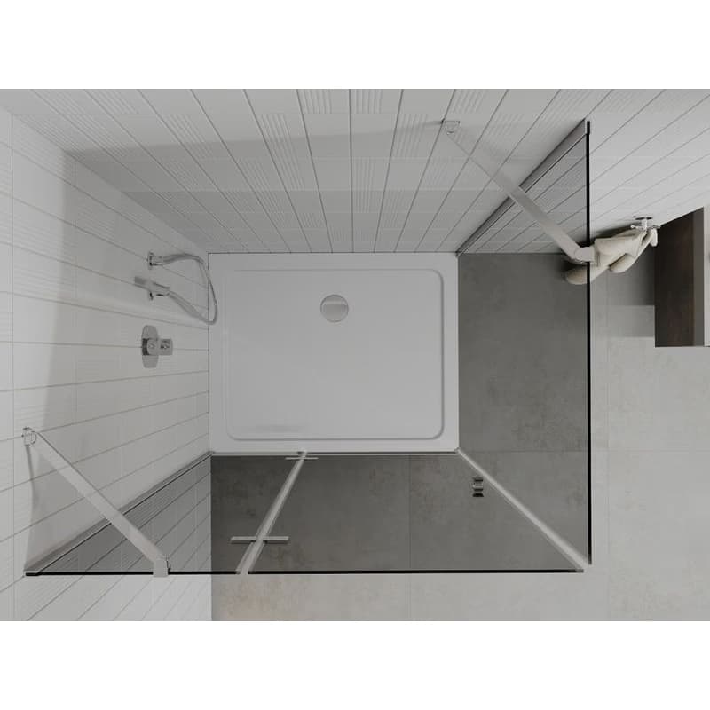MEXEN/S - Roma sprchovací kút 110x100, grafit, chróm + biela vanička so sifónom 854-110-100-01-40-4010 6