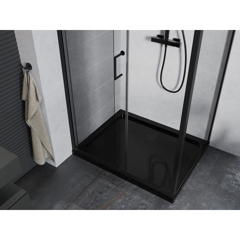 MEXEN/S - Apia Sprchovací kút 140x100, transparent, čierna + vanička so sifónom 840-140-100-70-00-4070B 5