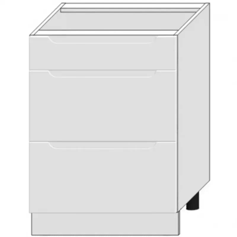 Kuchynská skrinka Zoya D60s/3 Biely hrášok / Biely 1