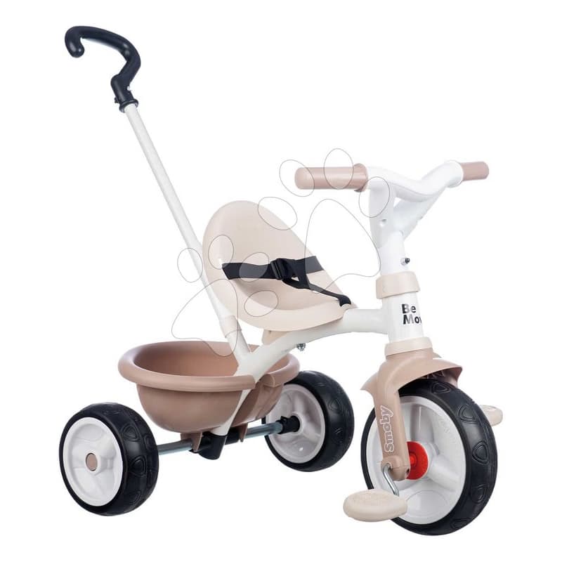 Trojkolka s voľnobehom Be Move Tricycle Beige Smoby s nastaviteľnou 95 cm vodiacou tyčou a tichými EVA kolesami béžová od 15 mes 1