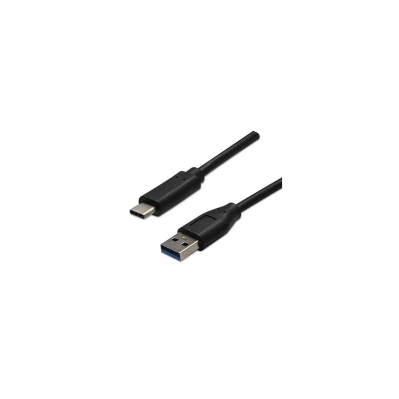 USB kábel (3.2 gen 2), USB A samec - USB C samec, 1m, 10 Gb/s, 5V/3A, čierny, DOPRODEJ