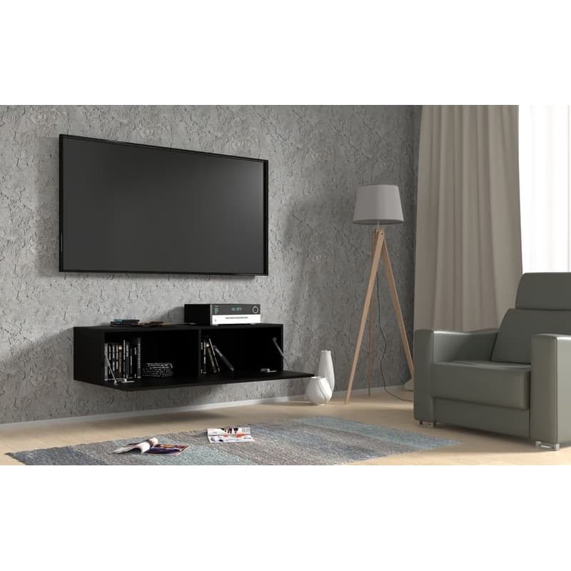 ArtBm Závesný TV stolík BINGO 120 cm | čierny mat 2