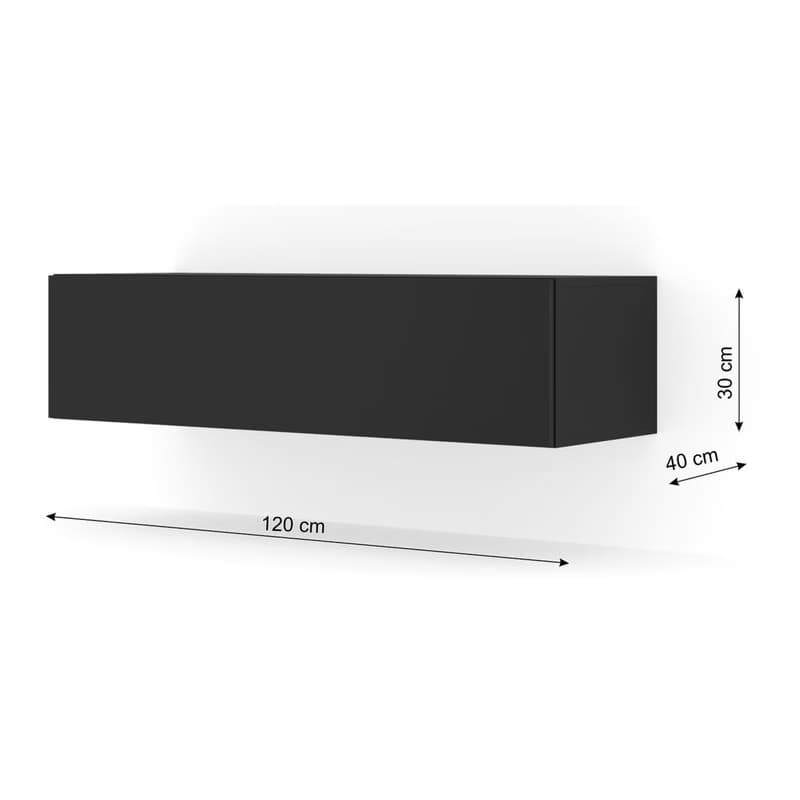 ArtBm Závesný TV stolík BINGO 120 cm | čierny mat 6