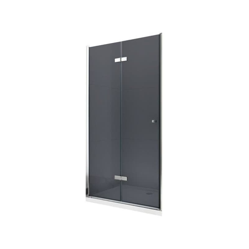 MEXEN - LIMA skladacie dvere 90x190 cm 6mm, chróm, grafit sa stenovým profilom 856-090-000-01-40