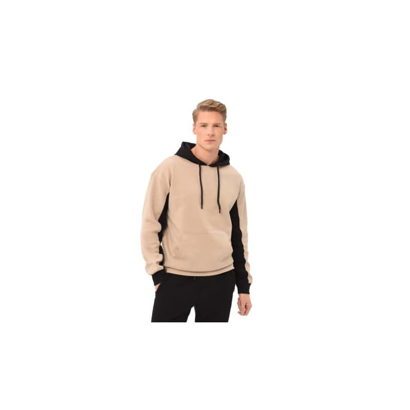 Pánska mikina s kapucňou VOLCANO BLOCK-102-BEIGE