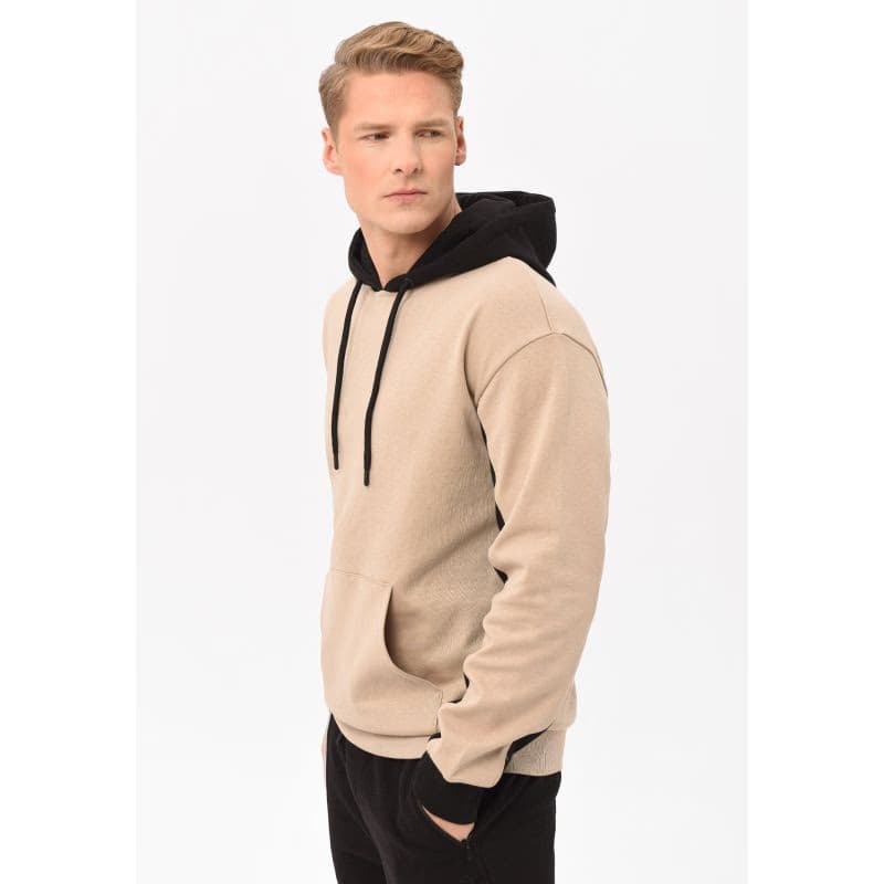 Pánska mikina s kapucňou VOLCANO BLOCK-102-BEIGE 2