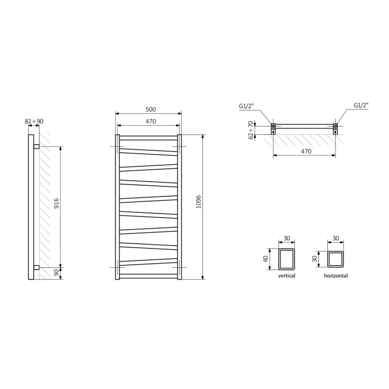 SAPHO - ZIG vykurovacie teleso 500x1096, antracit ZG511A 5