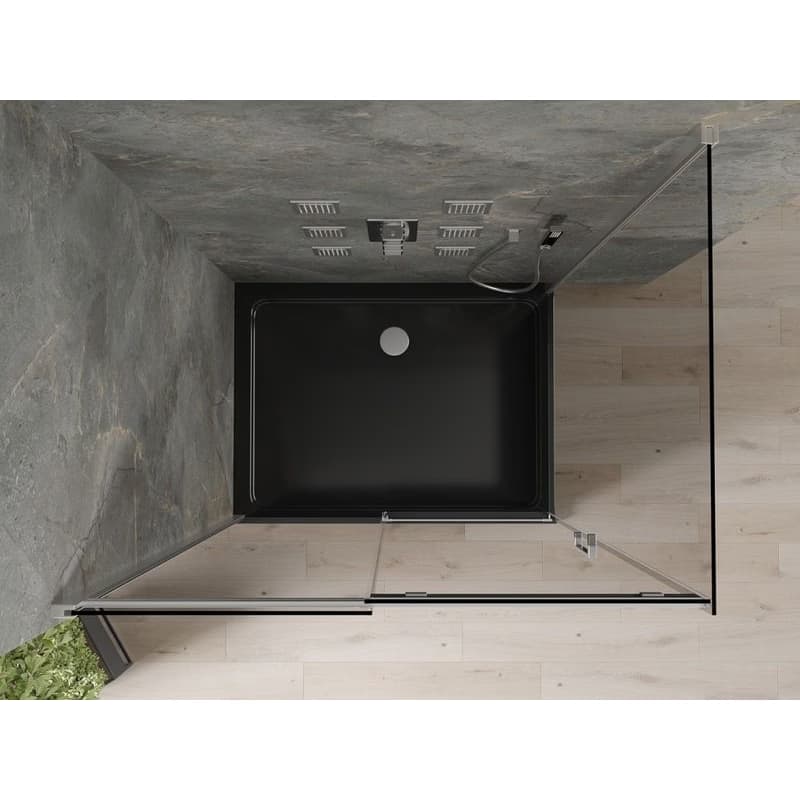 MEXEN/S - Omega sprchovací kút 100x80, grafit, chróm + čierna vanička so sifónom 825-100-080-01-40-4070 6