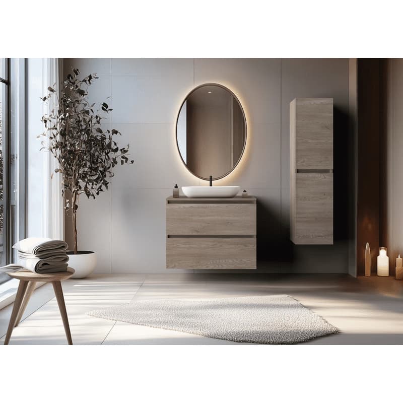 Elvisia Vysoká skrinka do kúpeľne SIMPLE dark oak 3