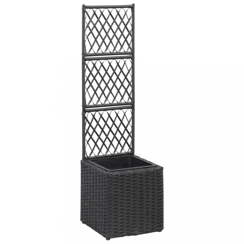 Truhlík trelážou a 1 kvetináčom 30x30x107 cm polyratan Dekorhome 2