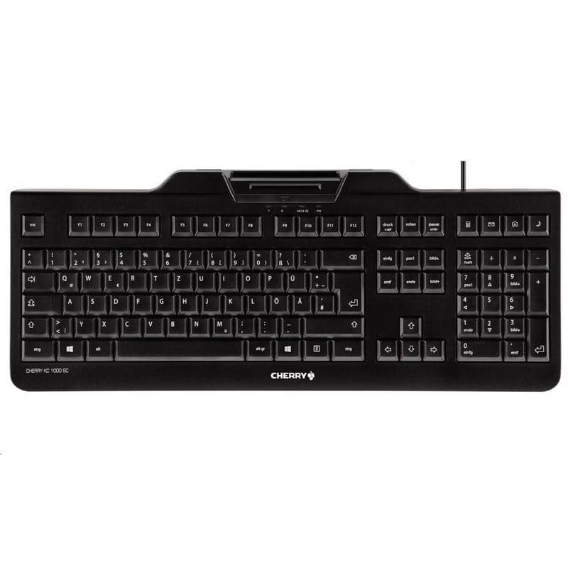 CHERRY klávesnica s čítačkou kariet KC 1000 SC/ USB/ ISO 7816 podporované karty/ čierna/ CZ layout