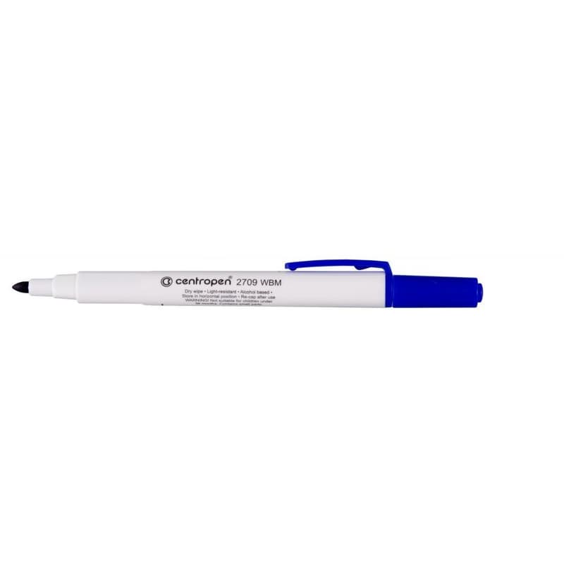 Značkovač Centropen 2709 na biele tabule modrý valcový hrot 1,8 mm 1