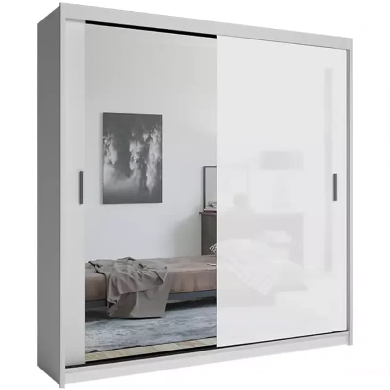 Skriňa Lux 203 Biely + 1 x Zrkadlo  /1 x Biely Lesk 1