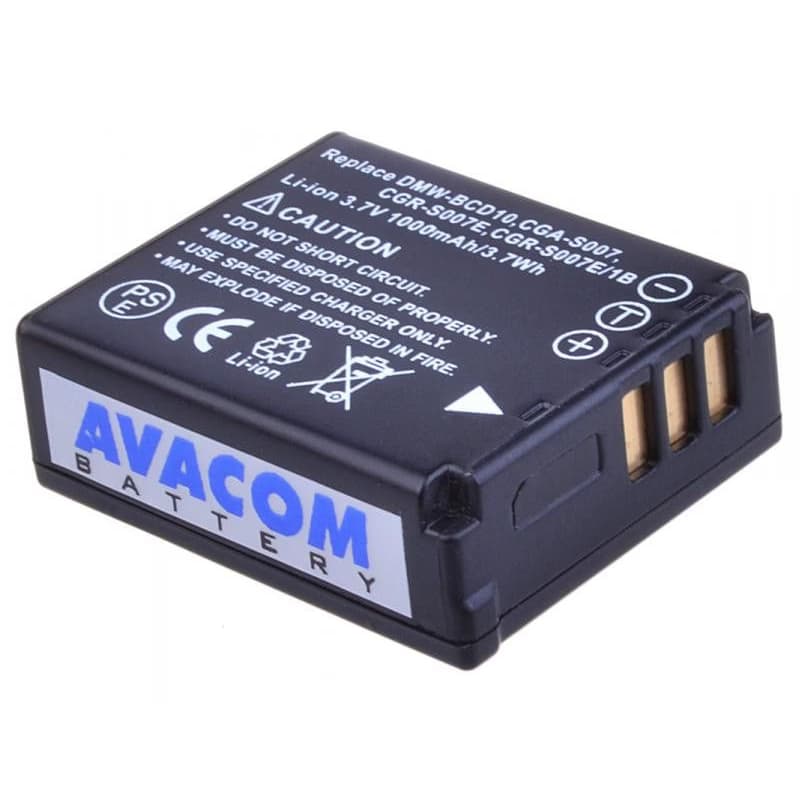 AVACOM Panasonic CGA-S007, DMW-BCD10 Li-ion 3.7V 1000mAh 3.7Wh 2