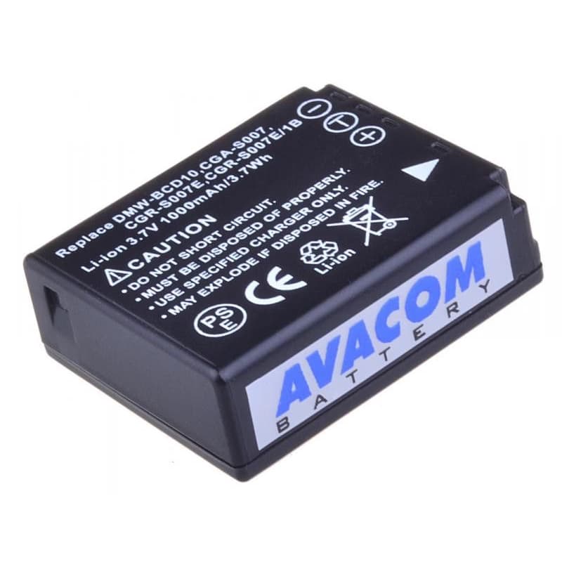 AVACOM Panasonic CGA-S007, DMW-BCD10 Li-ion 3.7V 1000mAh 3.7Wh 3