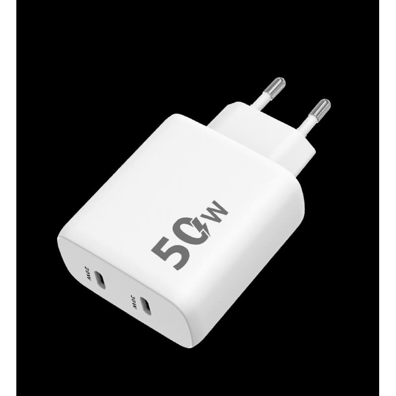 WG - Sieťová nabíjačka 2x USB-C 50W, 1x USB-C PD 30W + 1x USB-C PD 20W, biela