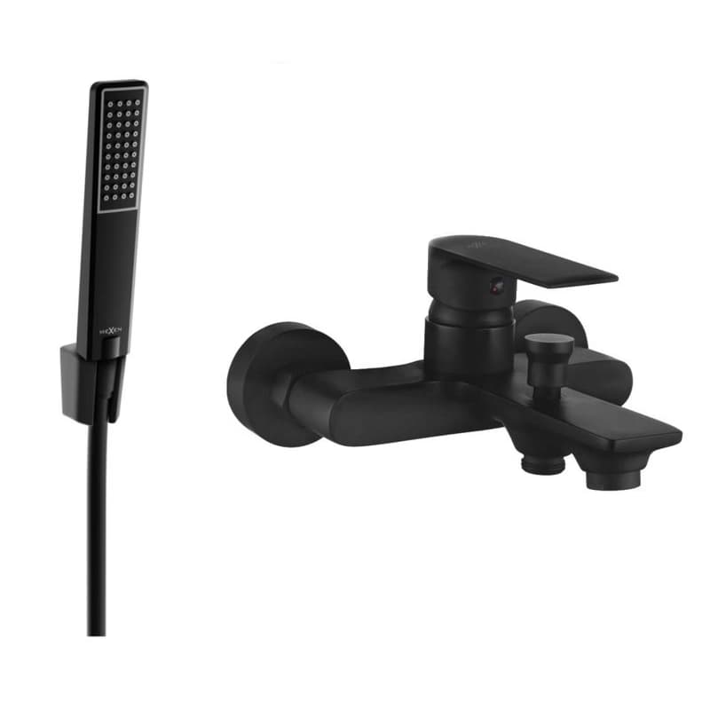MEXEN/S - R72 Royo vaňová batéria so sprchou set, čierna 7223R72-70