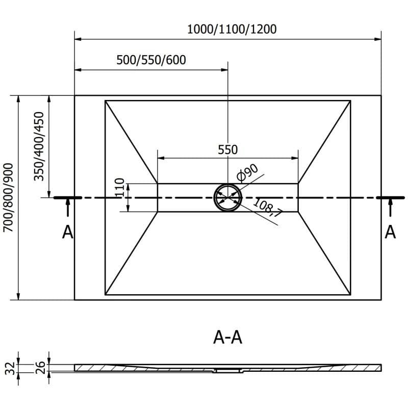 MEXEN - Toro sprchová vanička obdĺžniková SMC 100x90, čierna 43709010 2