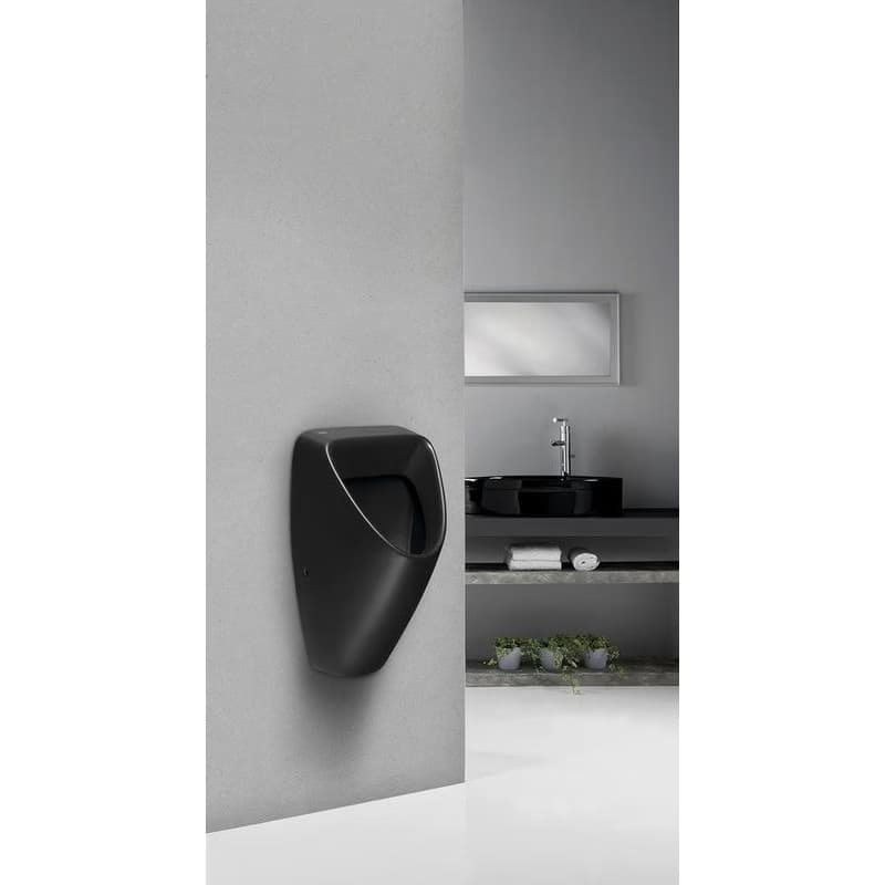 Bruckner - SCHWARN urinál s automatickým splachovačom 6V DC, zakrytý prívod vody, čierna mat 201.722.6 2