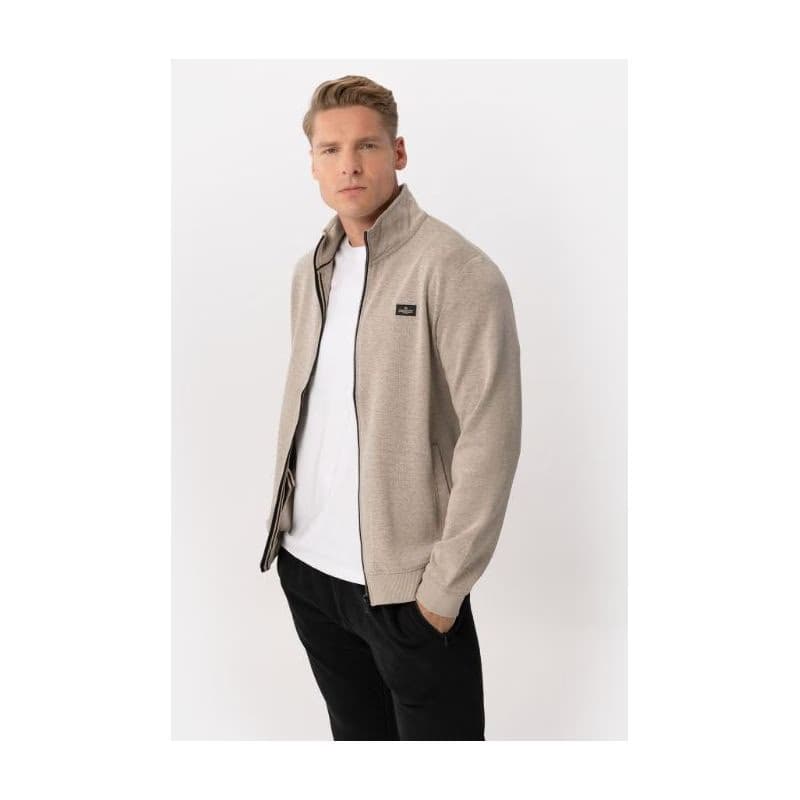 Pánska mikina so zipsom VOLCANO B-WILL-101-CREAM 2