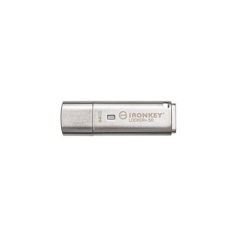 Kingston 64GB IKLP50 IronKey Locker+ 50 AES USB, w/256bit Encryption 1