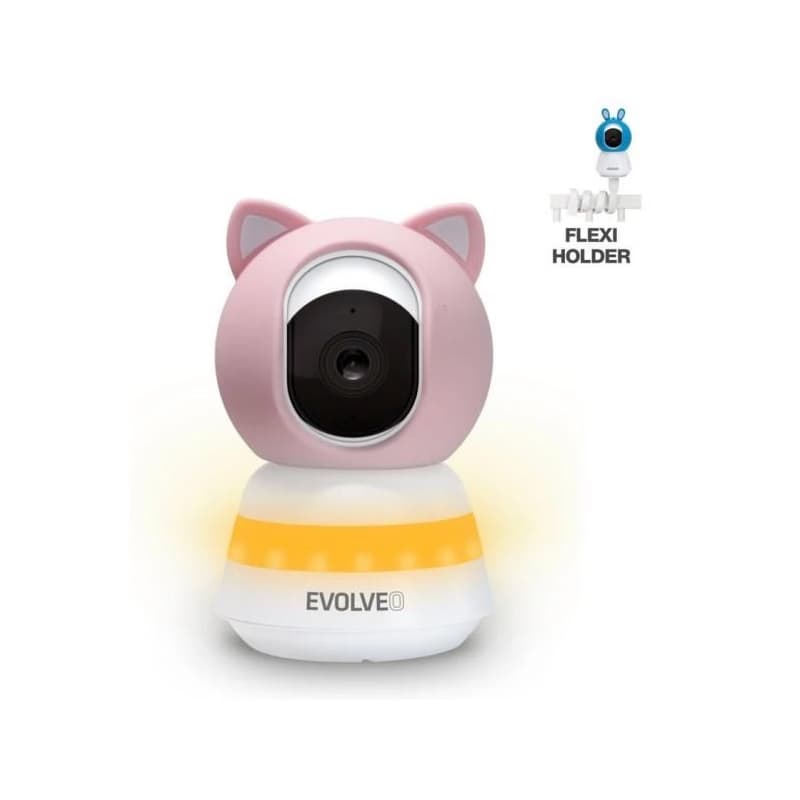 EVOLVEO Baby Monitor LUX- Múdra 360 ° videoopatrovateľka s nočným videním, detekciou plače a pohybu, ružová 1