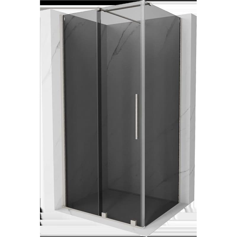 MEXEN/S - Velár sprchovací kút, posuvné dvere 100 x 85, grafit, nikel kartáčovaný 871-100-085-41-97