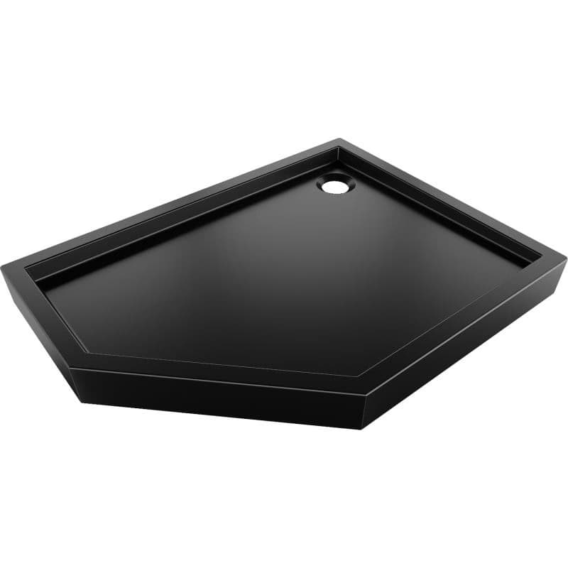 MEXEN - Flow+ päťboká sprchová vanička pravá 100 x 80, čierna mat 46P708010RH