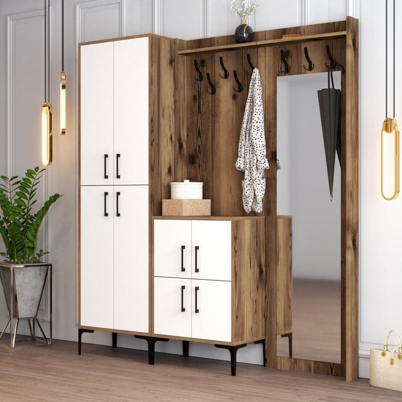 Predsieňová stena Berlin ABC - Walnut, White