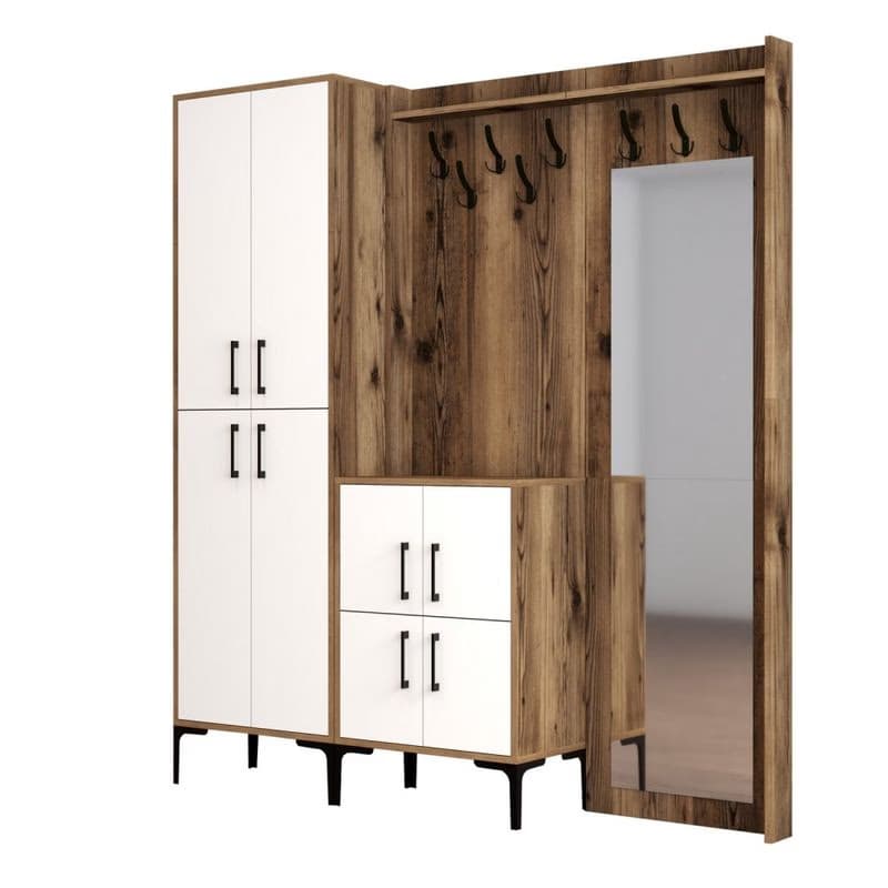 Predsieňová stena Berlin ABC - Walnut, White 2
