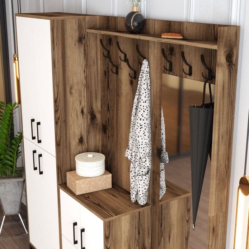 Predsieňová stena Berlin ABC - Walnut, White 4
