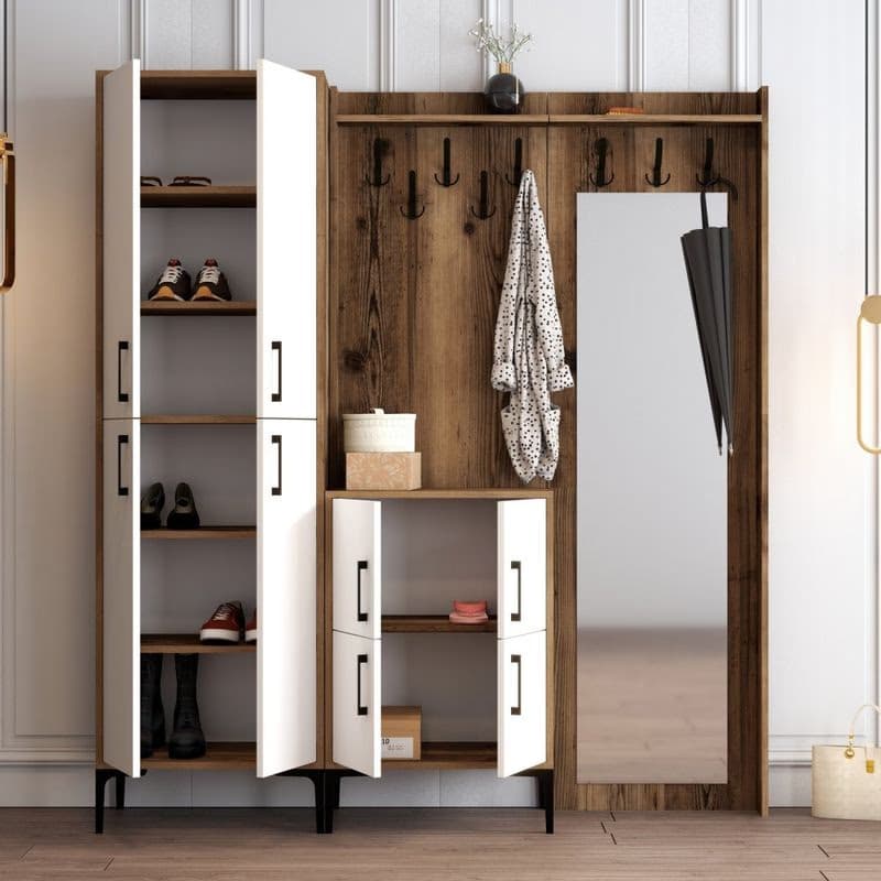 Predsieňová stena Berlin ABC - Walnut, White 5